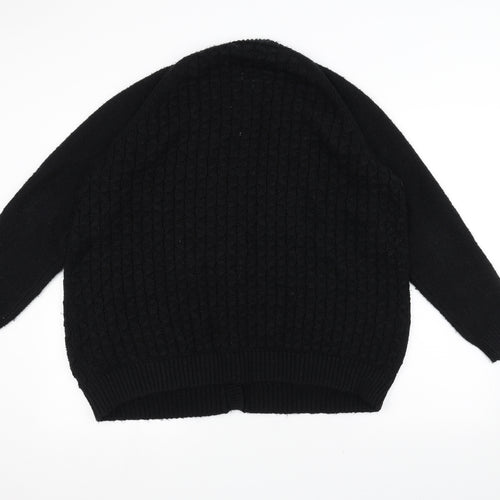 New Look Womens Black  Knit Jacket Coatigan Size 16