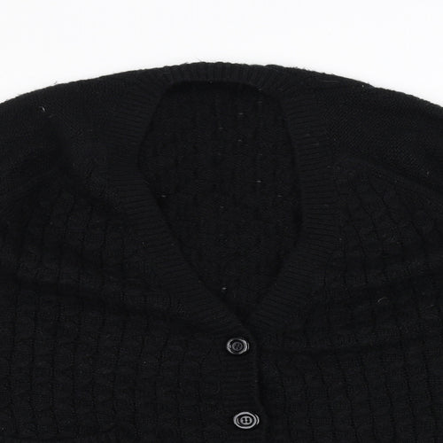New Look Womens Black  Knit Jacket Coatigan Size 16