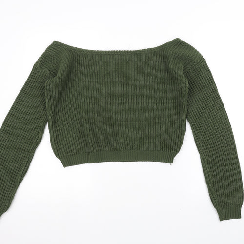 PRETTYLITTLETHING Womens Green   Pullover Jumper Size M