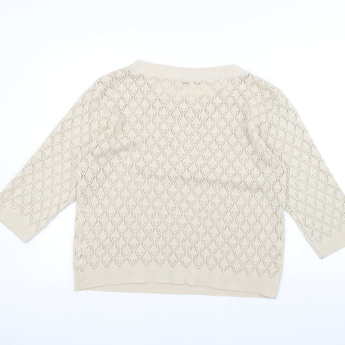Pure & Natural Womens White   Pullover Jumper Size S