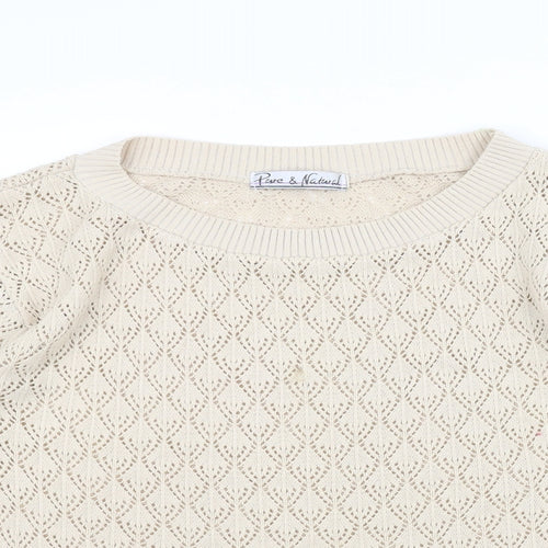 Pure & Natural Womens White   Pullover Jumper Size S