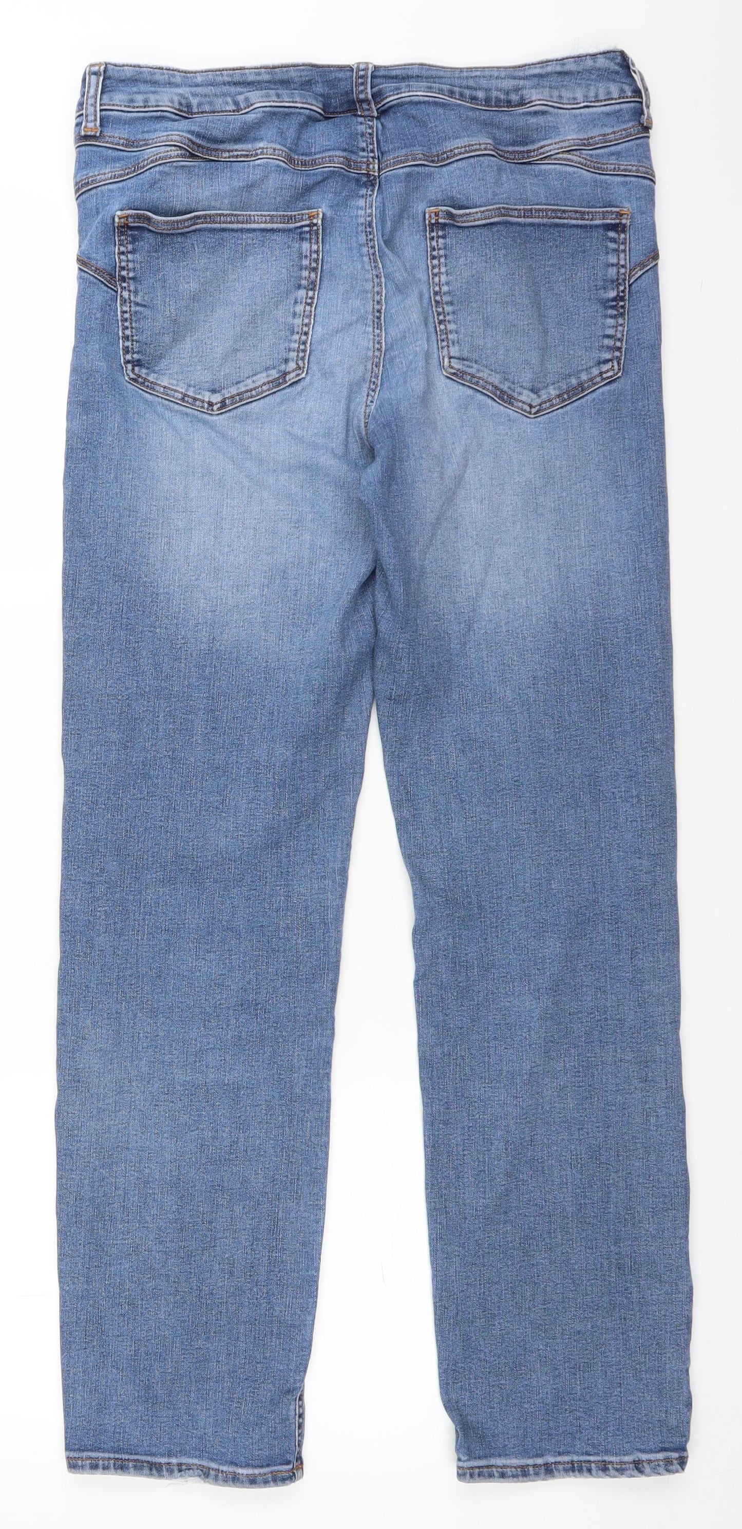 Marks and Spencer Womens Blue  Denim Straight Jeans Size 12 L27 in