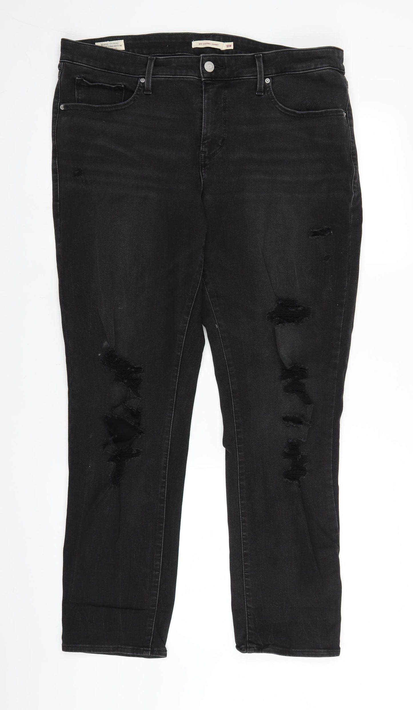 Signature by Levi Strauss & Co. Womens Black  Denim Skinny Jeans Size 18 L28 in