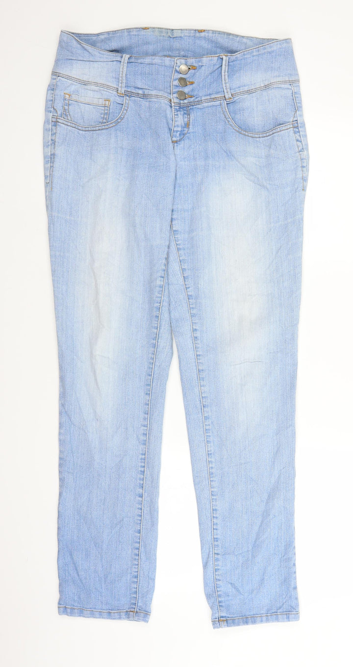 Pieces Womens Blue  Denim Straight Jeans Size 35 in L31 in