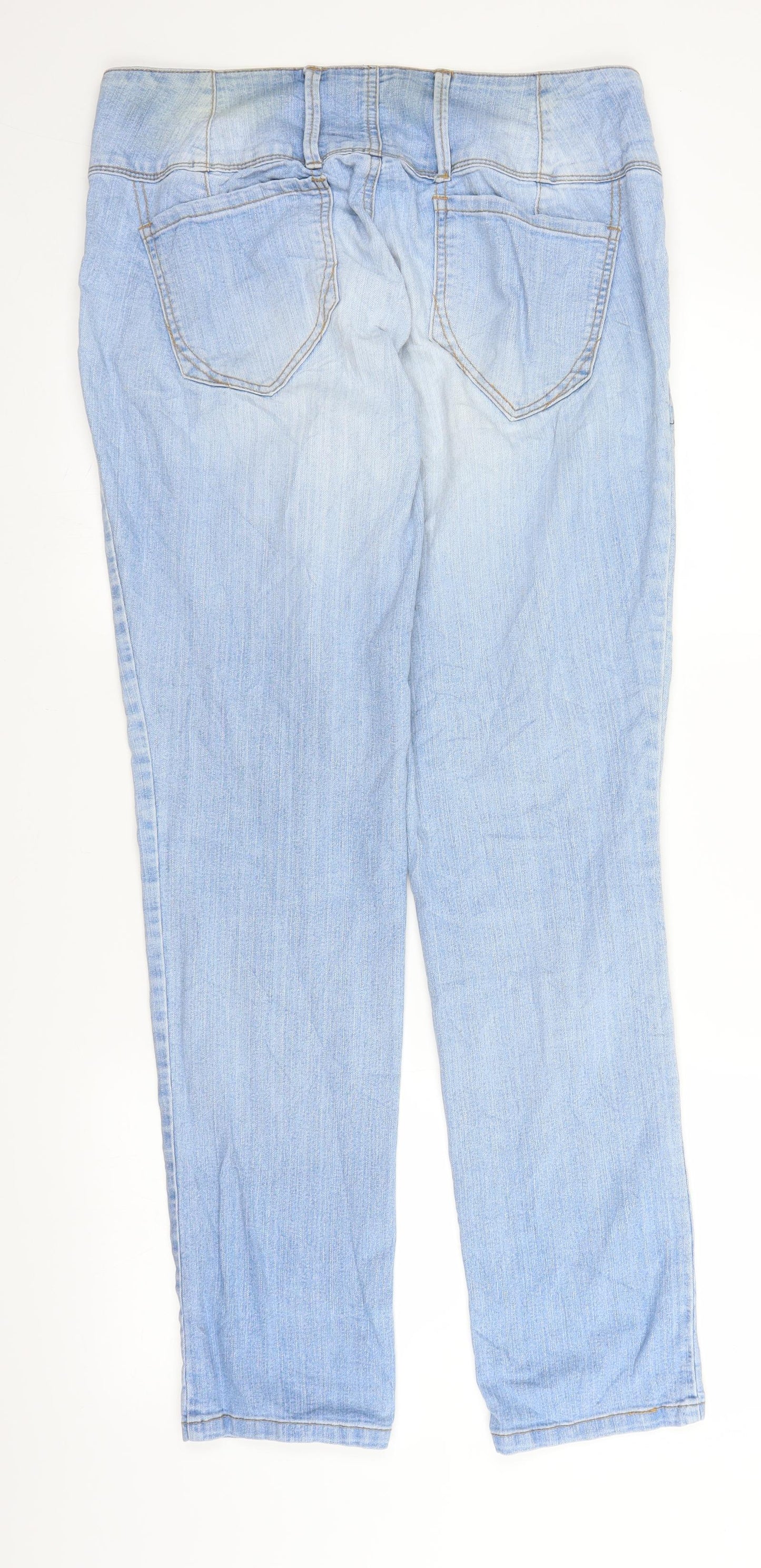 Pieces Womens Blue  Denim Straight Jeans Size 35 in L31 in