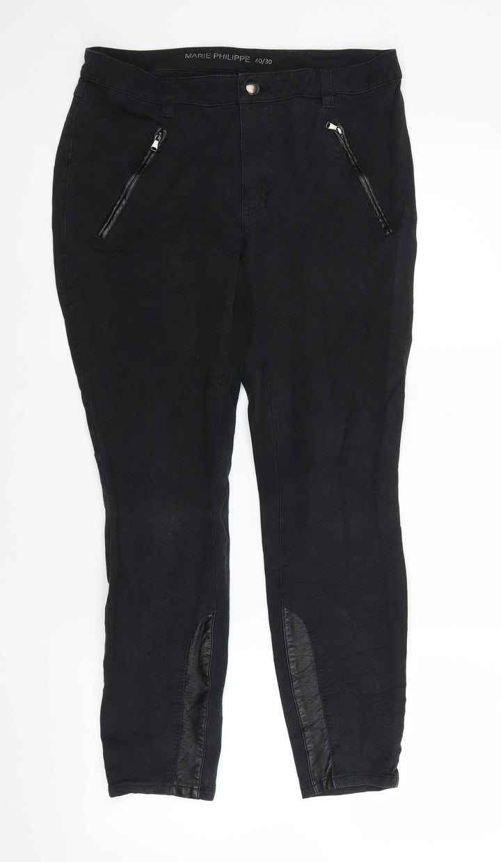 Marie Philippe Womens Black  Denim Straight Jeans Size 31 in L25 in