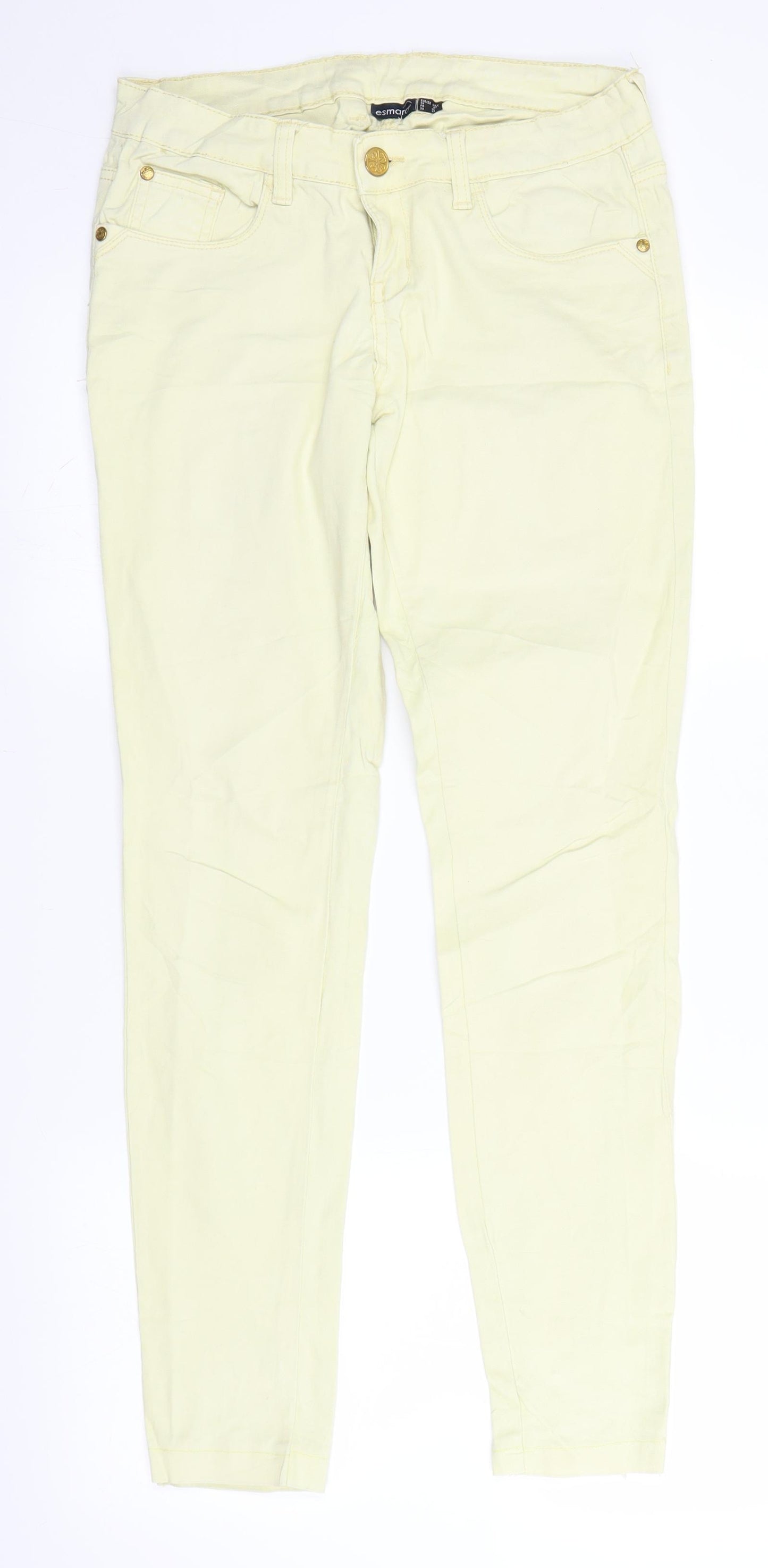 ESMARA Womens Yellow  Denim Straight Jeans Size 10 L29 in