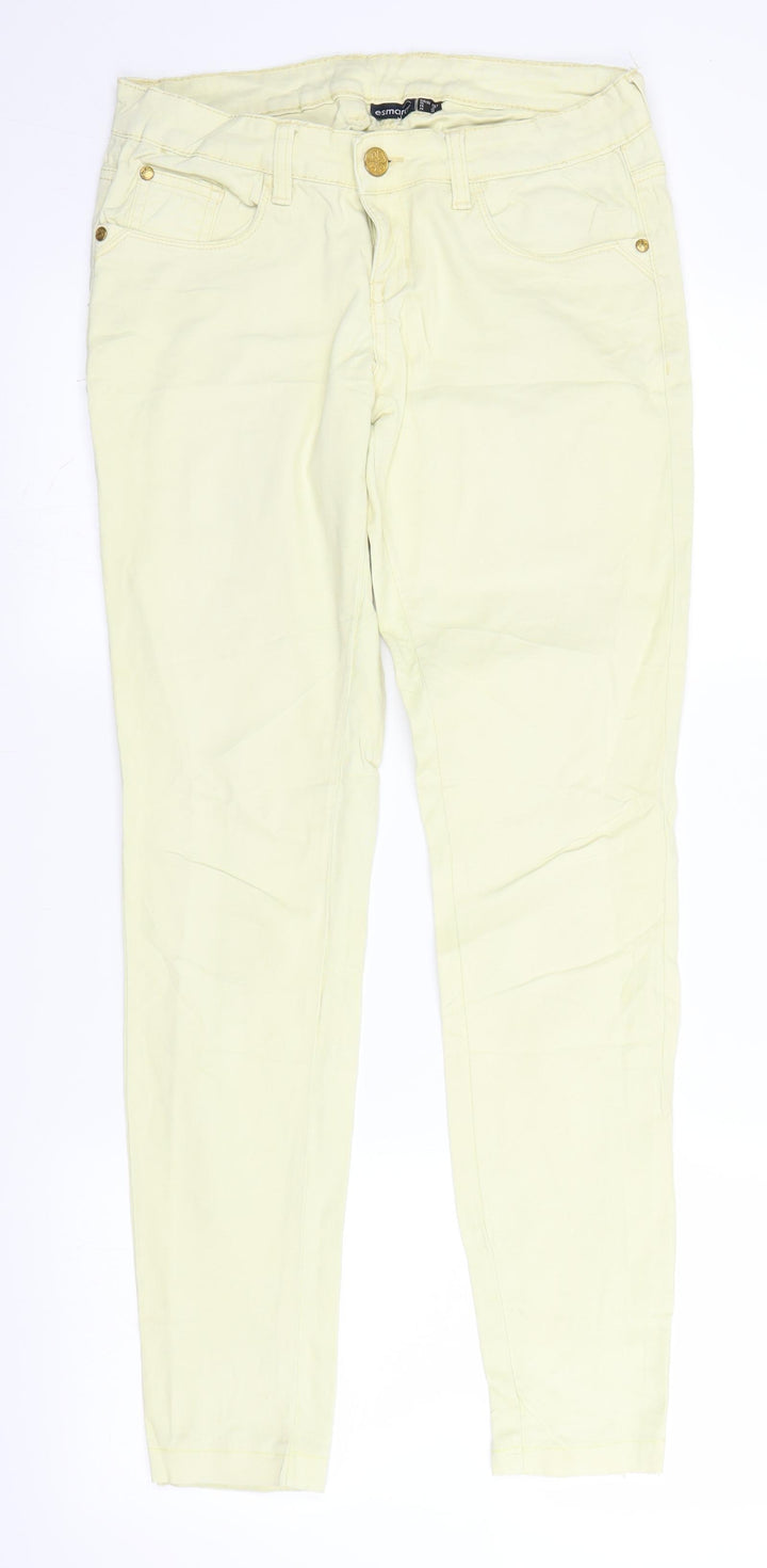 ESMARA Womens Yellow  Denim Straight Jeans Size 10 L29 in