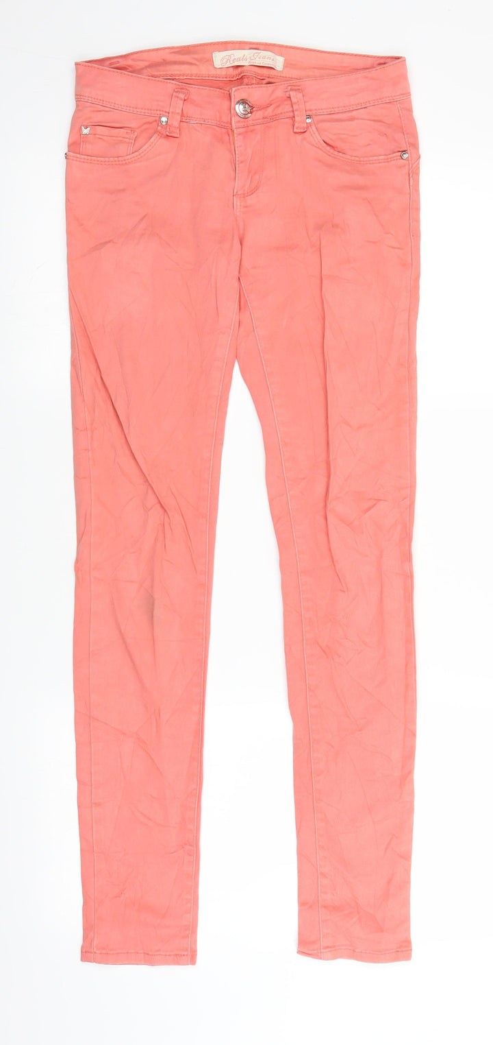 Reals Jeans Womens Pink Denim Straight Jeans Size 29 in L30 in