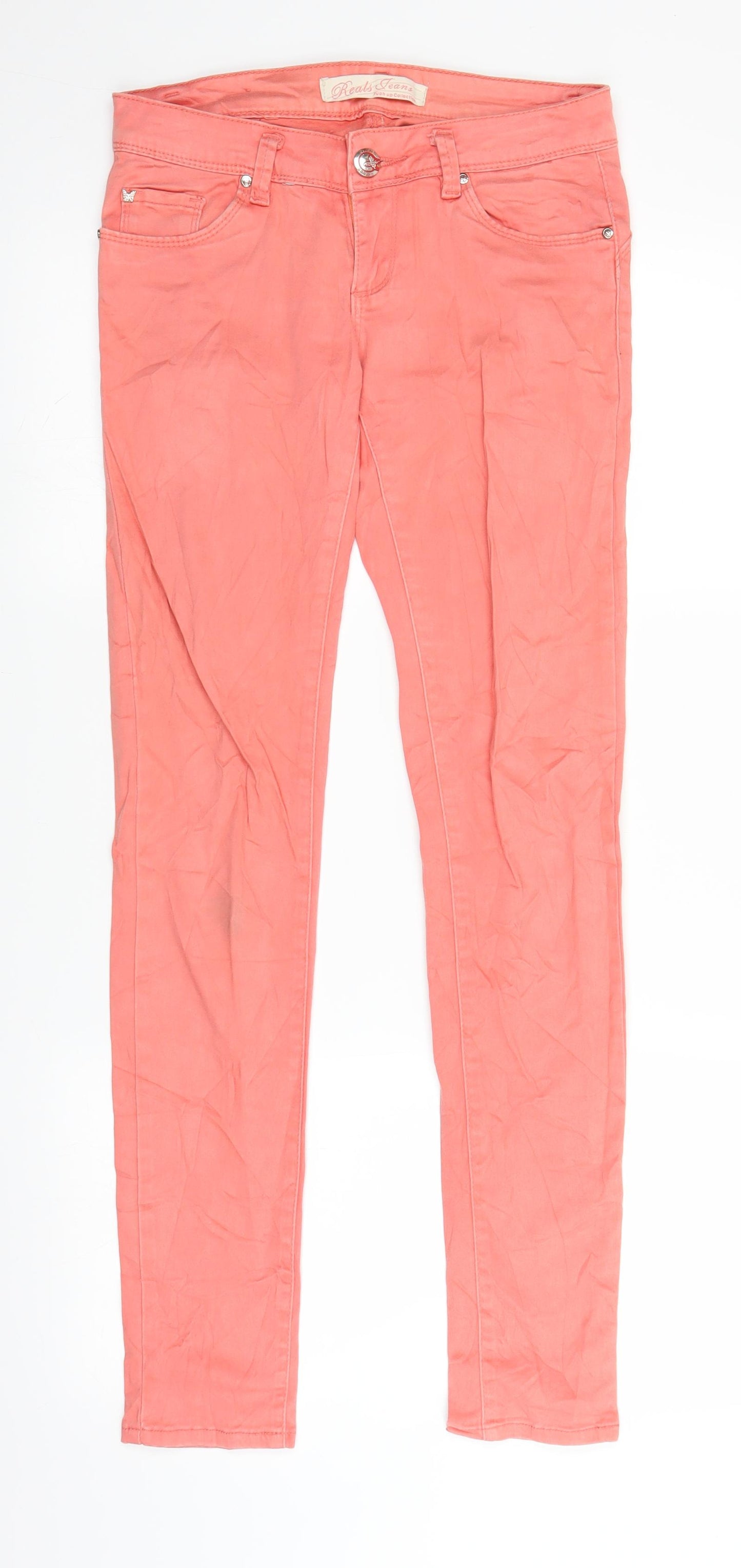 Reals Jeans Womens Pink  Denim Straight Jeans Size 29 in L30 in