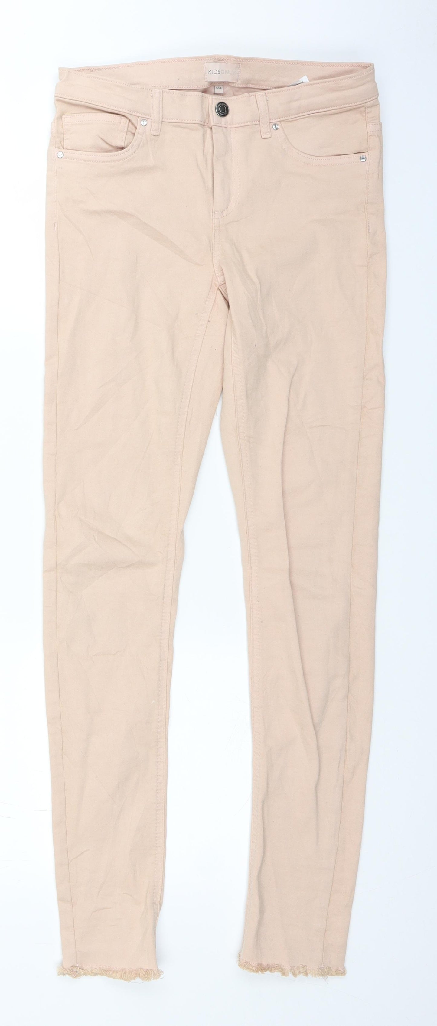 Only Girls Beige  Denim Straight Jeans Size 14 Years