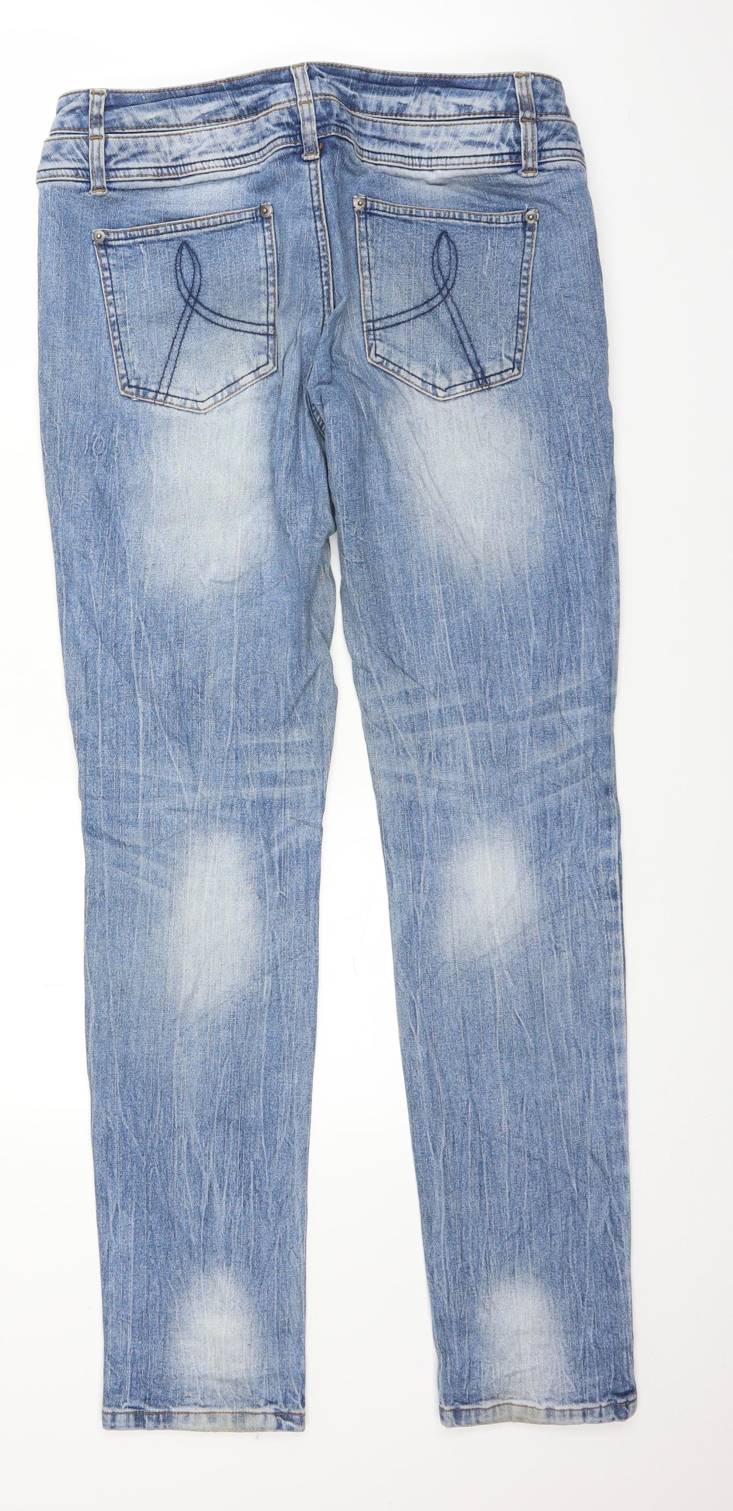 Rainbow Womens Blue  Denim Straight Jeans Size 14 L30 in