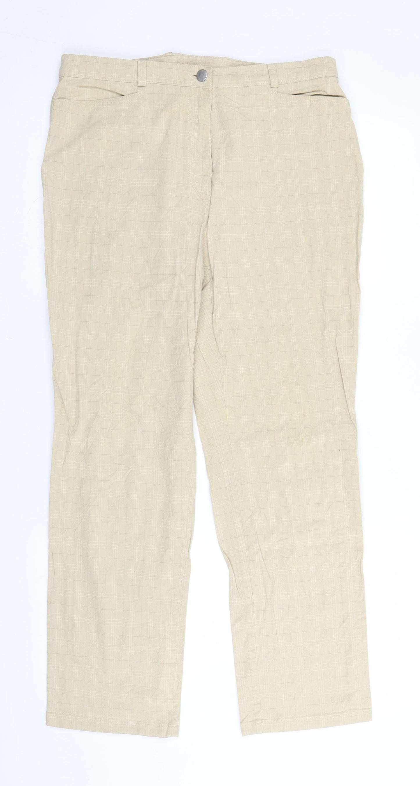 Your 6th sense Womens Beige Plaid  Trousers  Size 16 L27 in