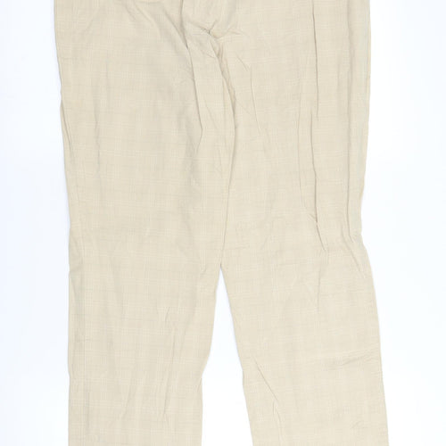 Your 6th sense Womens Beige Plaid  Trousers  Size 16 L27 in