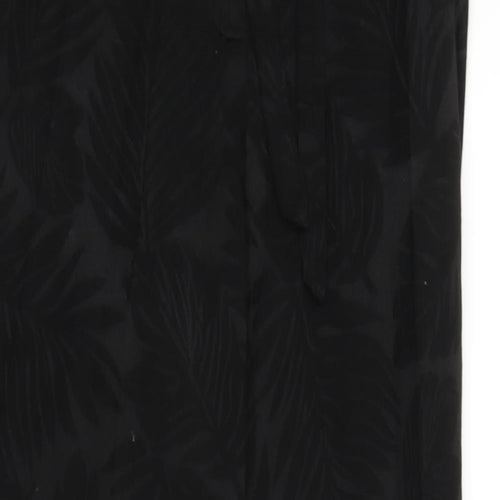 F&F Womens Black Floral  Trousers  Size 12 L25 in