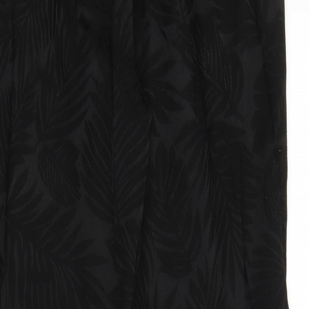 F&F Womens Black Floral  Trousers  Size 12 L25 in
