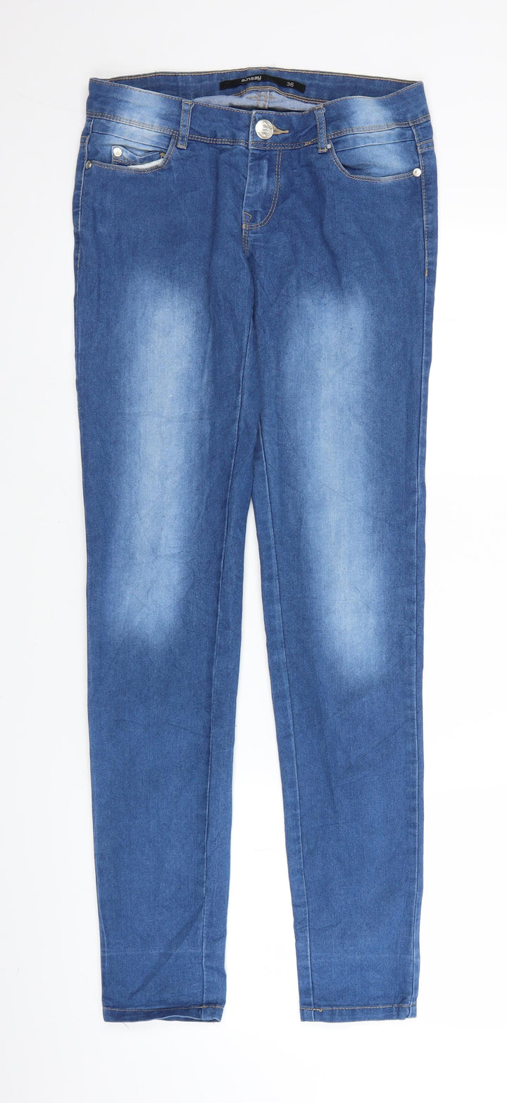 Sinsay Womens Blue Denim Straight Jeans Size 8 L30 in
