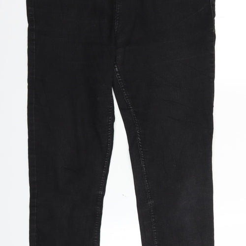 H&M Womens Black  Denim Straight Jeans Size 12 L29 in - highrib