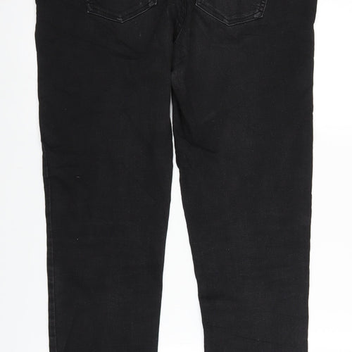 H&M Womens Black  Denim Straight Jeans Size 12 L29 in - highrib