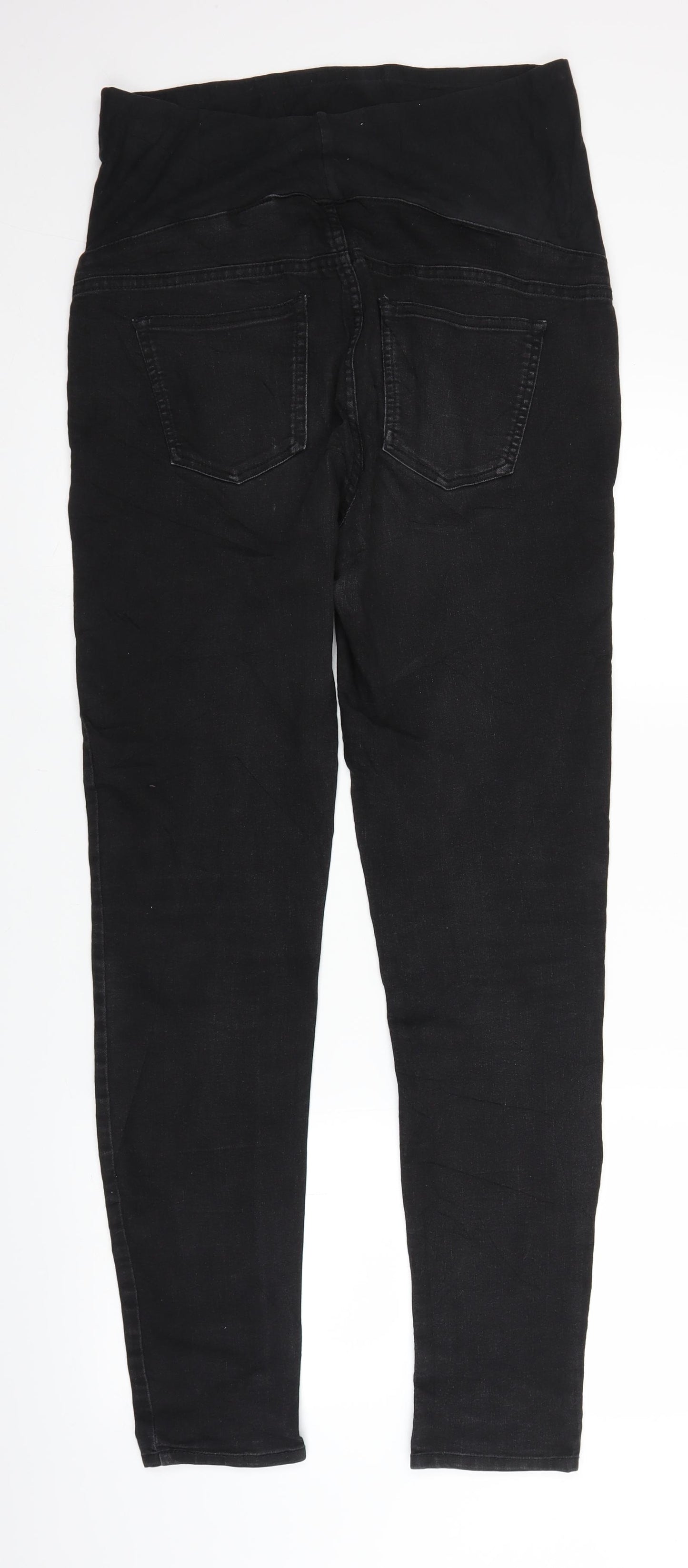 H&M Womens Black  Denim Straight Jeans Size 12 L29 in - highrib
