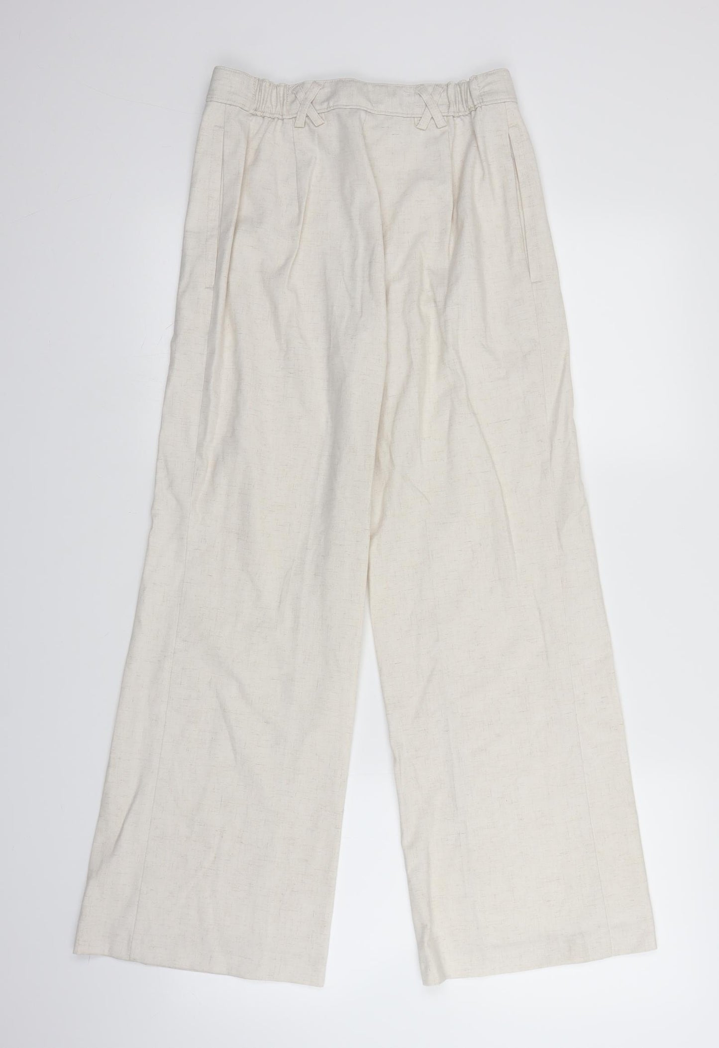Marks and Spencer Womens Ivory   Trousers  Size 8 L26 in