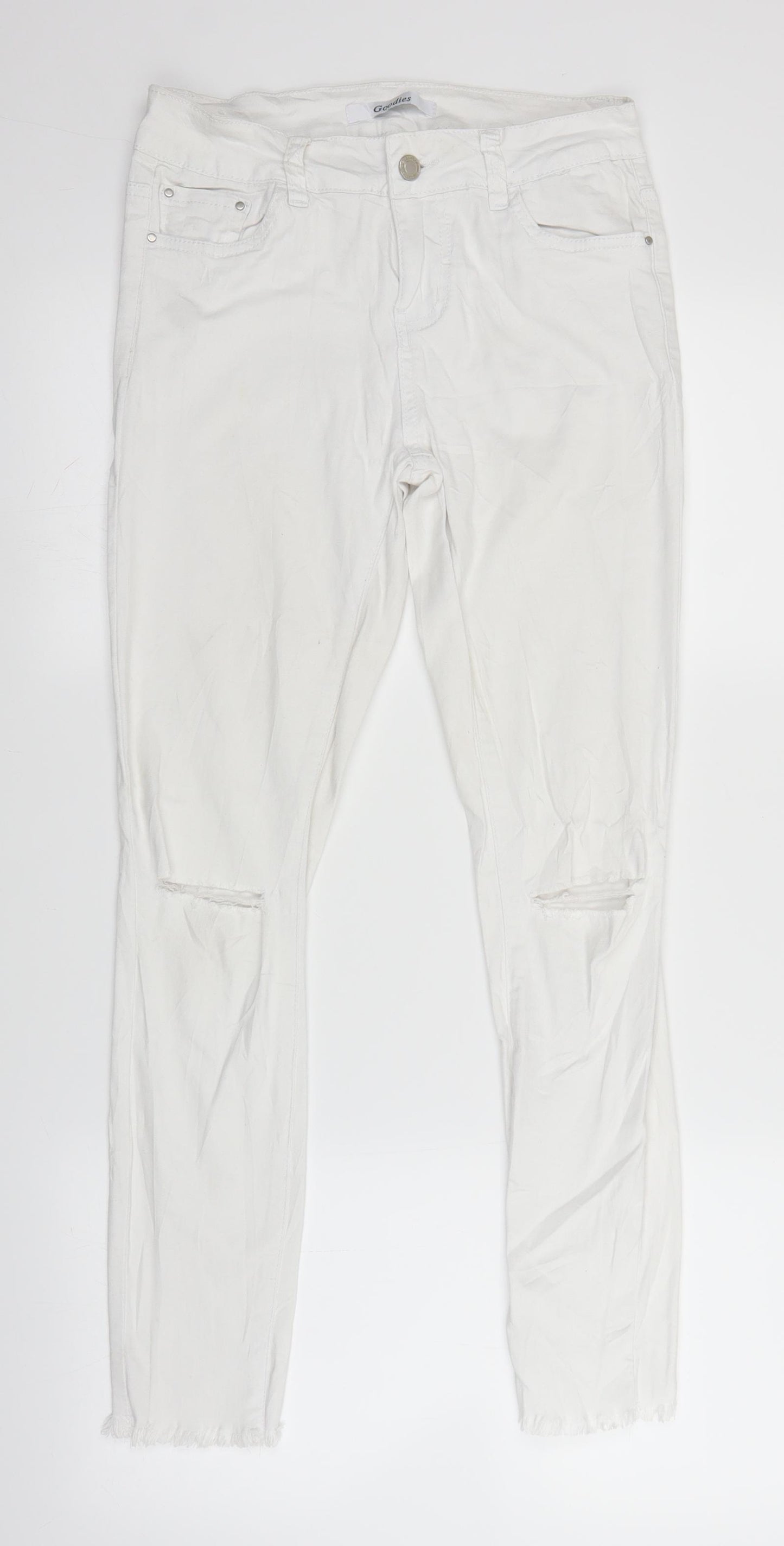 Goodies Womens White  Denim Straight Jeans Size 10 L27 in