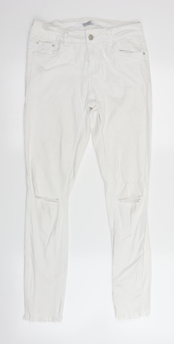 Goodies Womens White  Denim Straight Jeans Size 10 L27 in