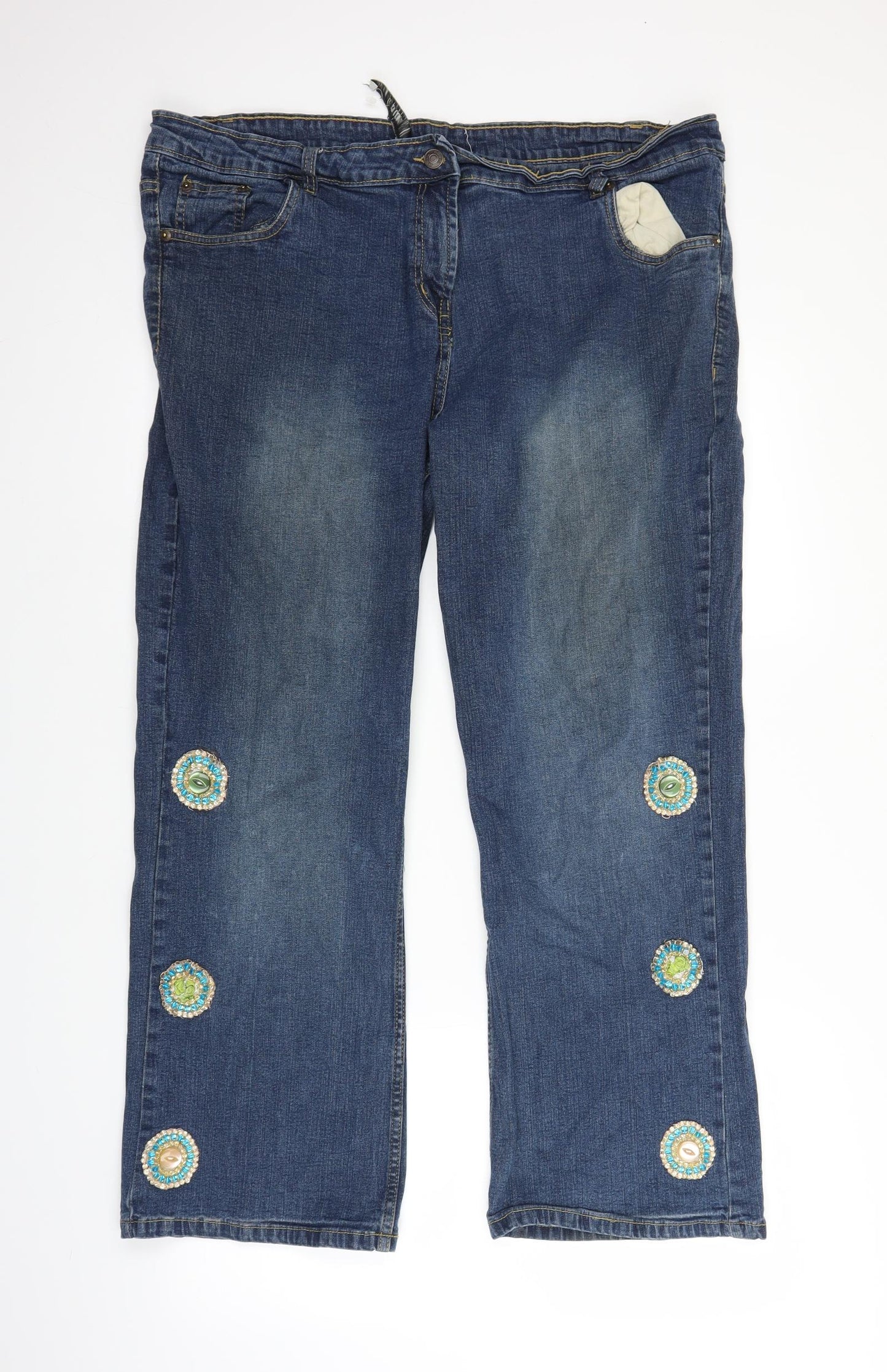 TU Womens Blue  Denim Bootcut Jeans Size 20 L27 in