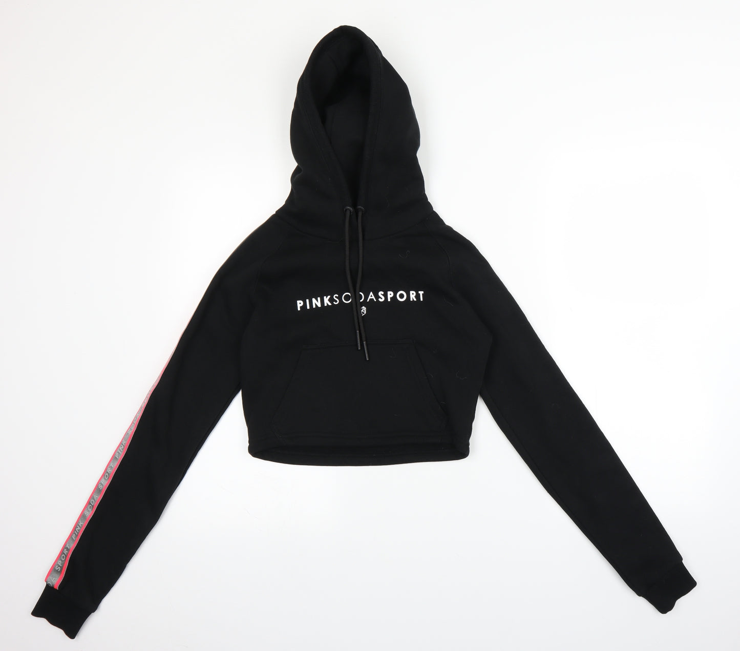Pink Soda Womens Black   Pullover Hoodie Size 6  - cropped
