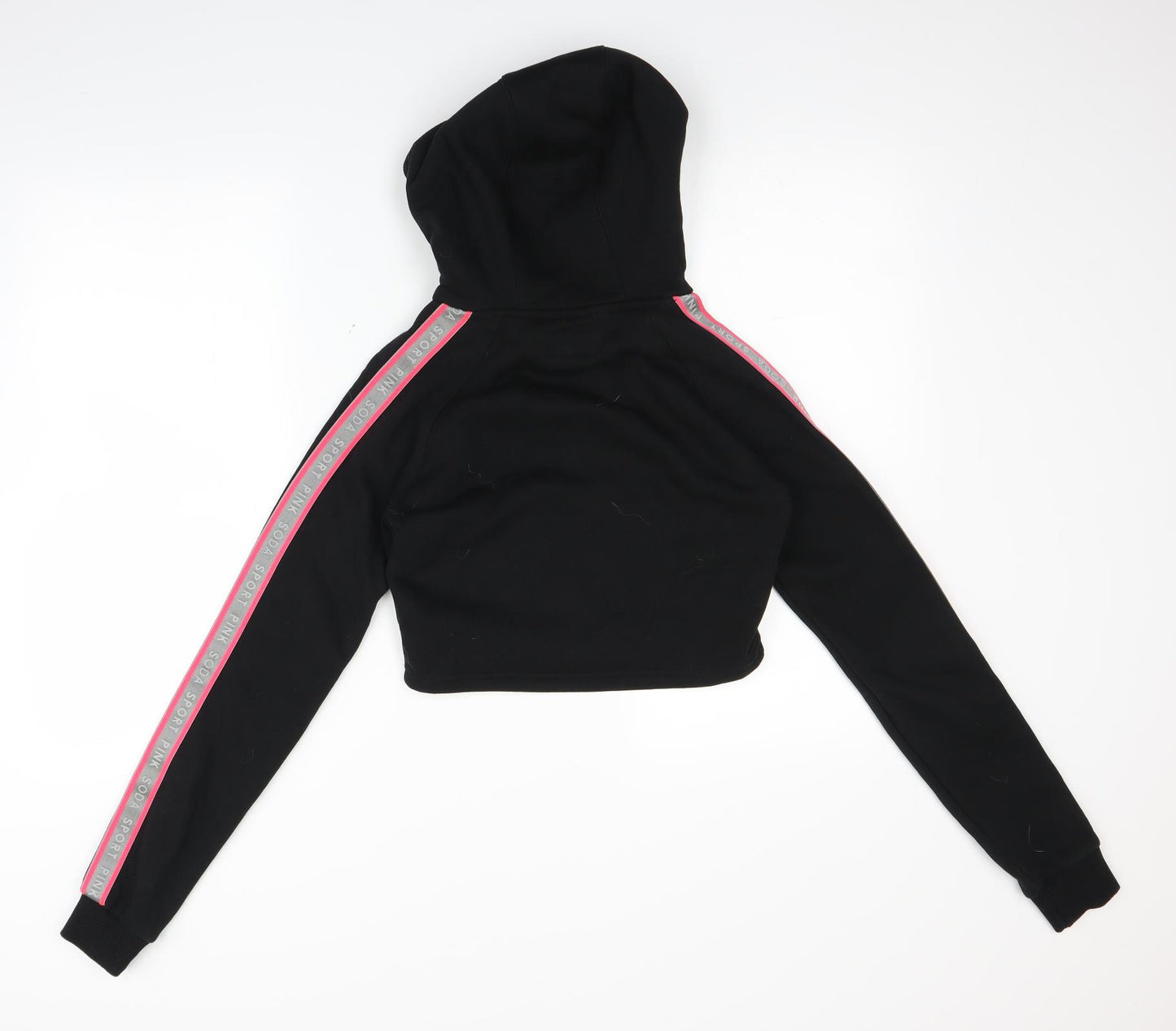 Pink Soda Womens Black   Pullover Hoodie Size 6  - cropped