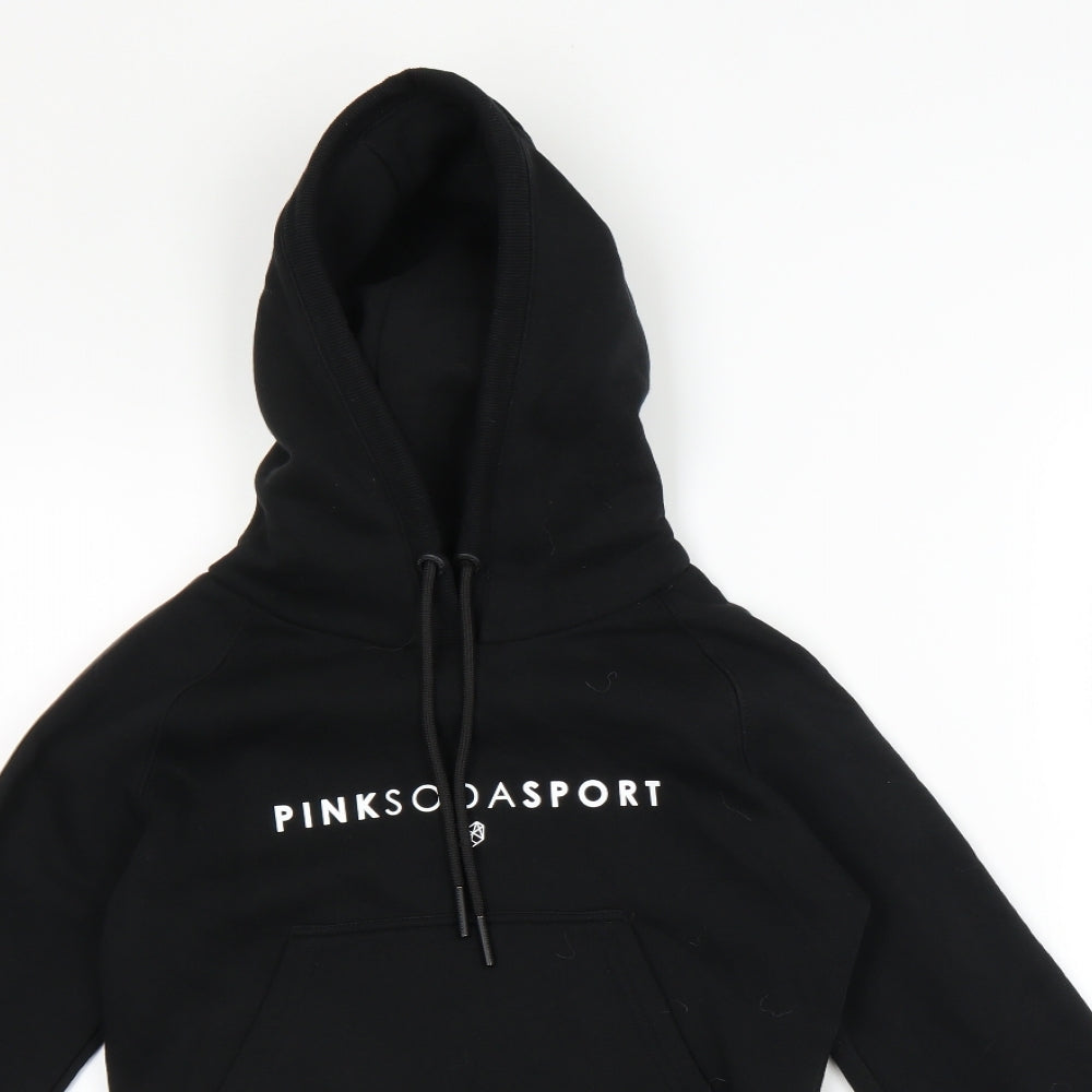 Pink Soda Womens Black   Pullover Hoodie Size 6  - cropped