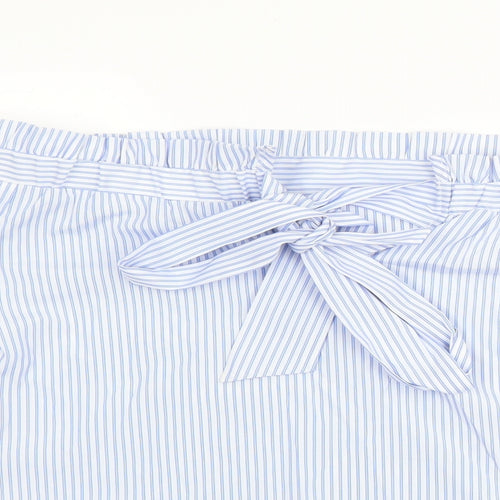 Papaya Womens Blue Striped  Basic Blouse Size 8