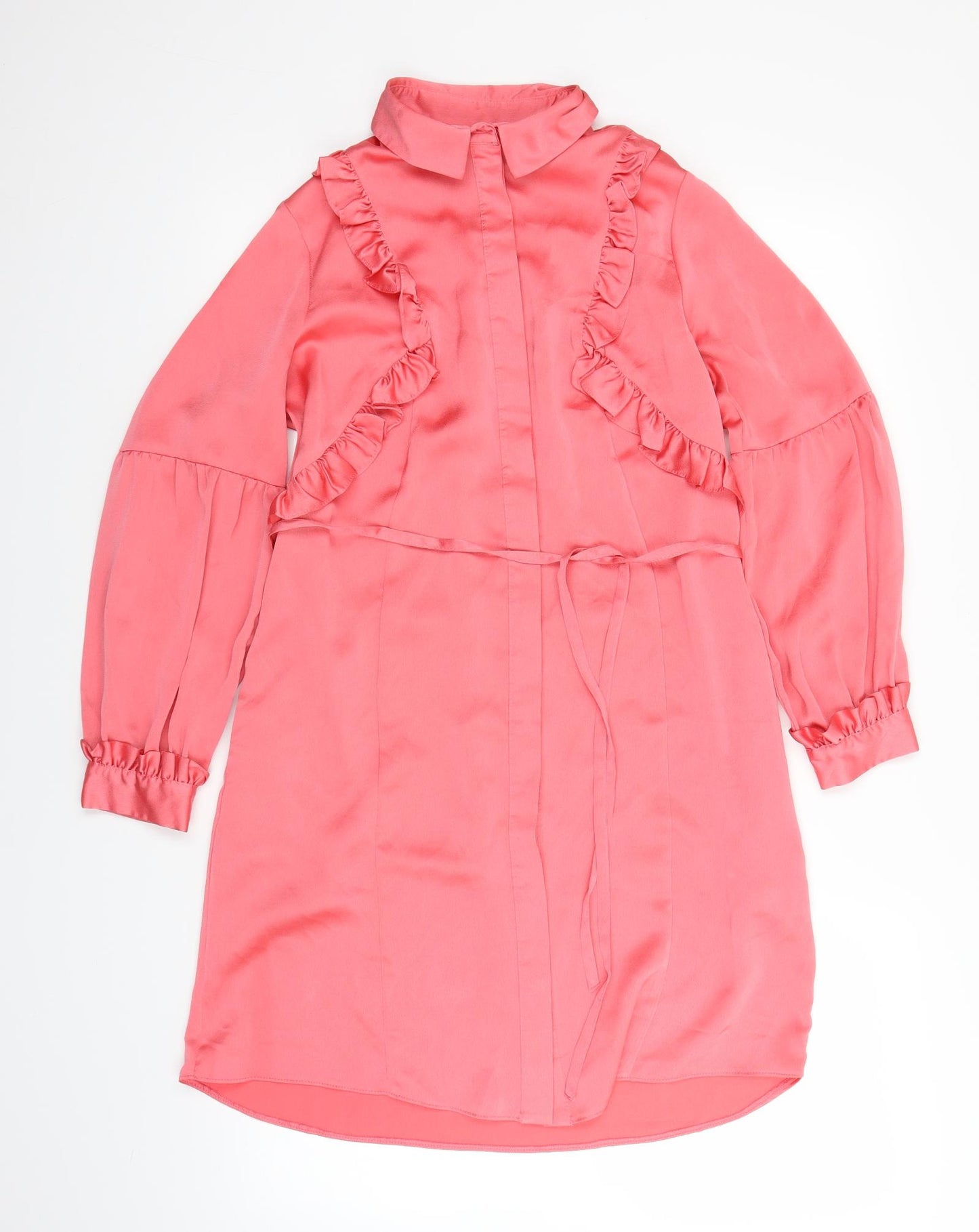 Topshop Womens Pink  Satin Basic Blouse Size 8