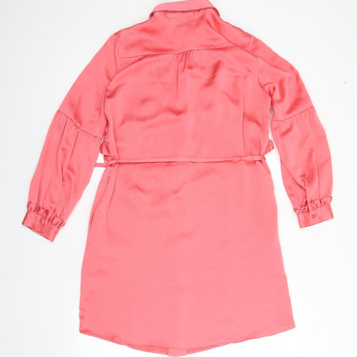 Topshop Womens Pink  Satin Basic Blouse Size 8