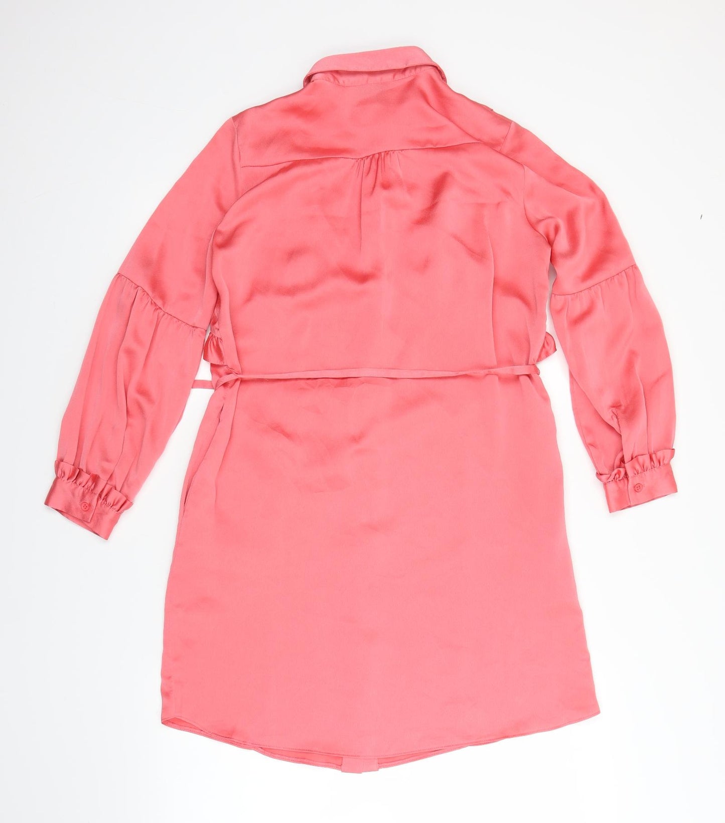 Topshop Womens Pink  Satin Basic Blouse Size 8