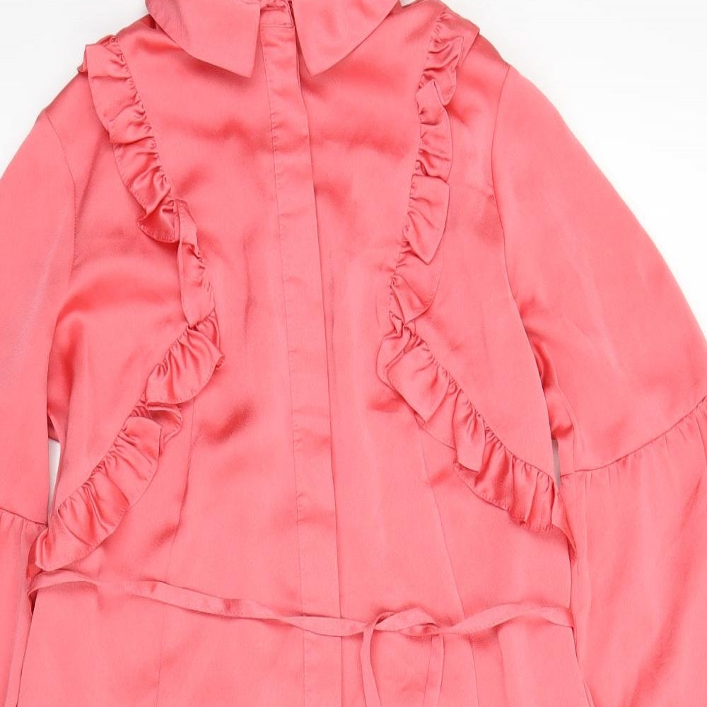 Topshop Womens Pink  Satin Basic Blouse Size 8