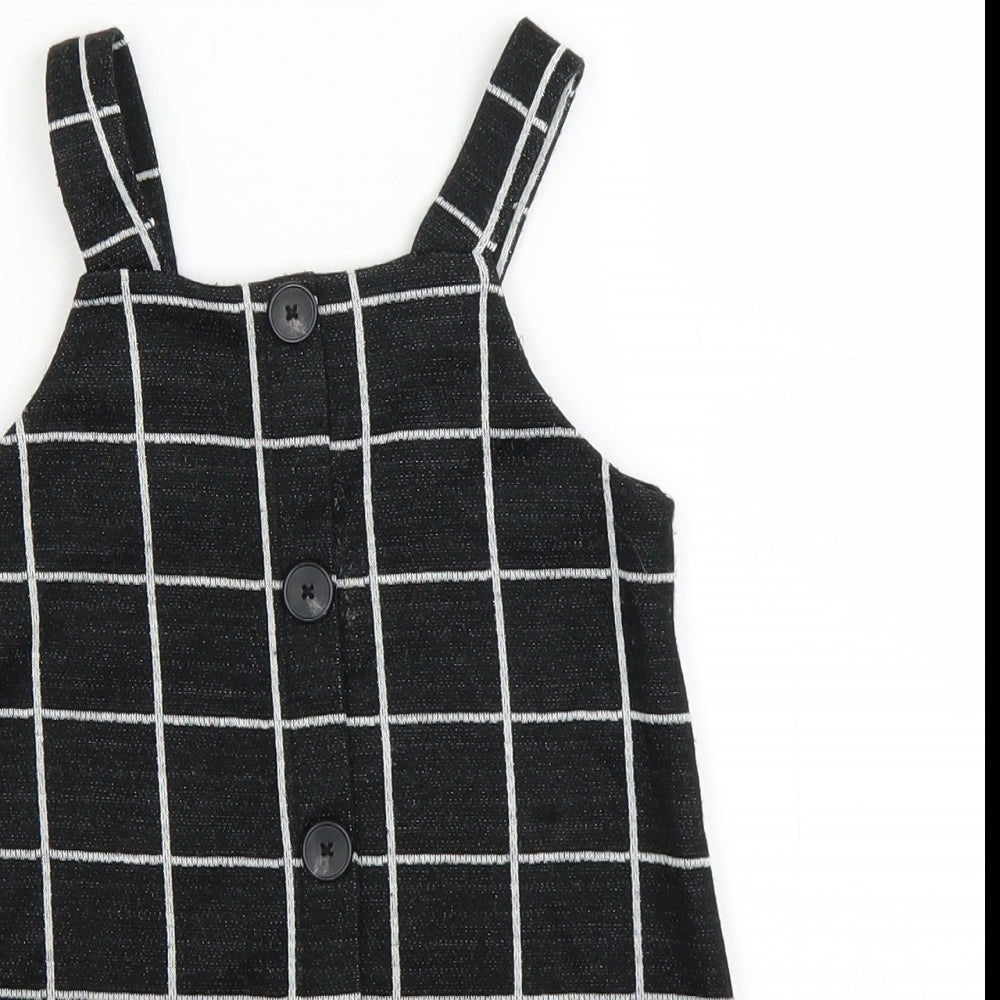 F&F Girls Black Check  A-Line  Size 3-4 Years