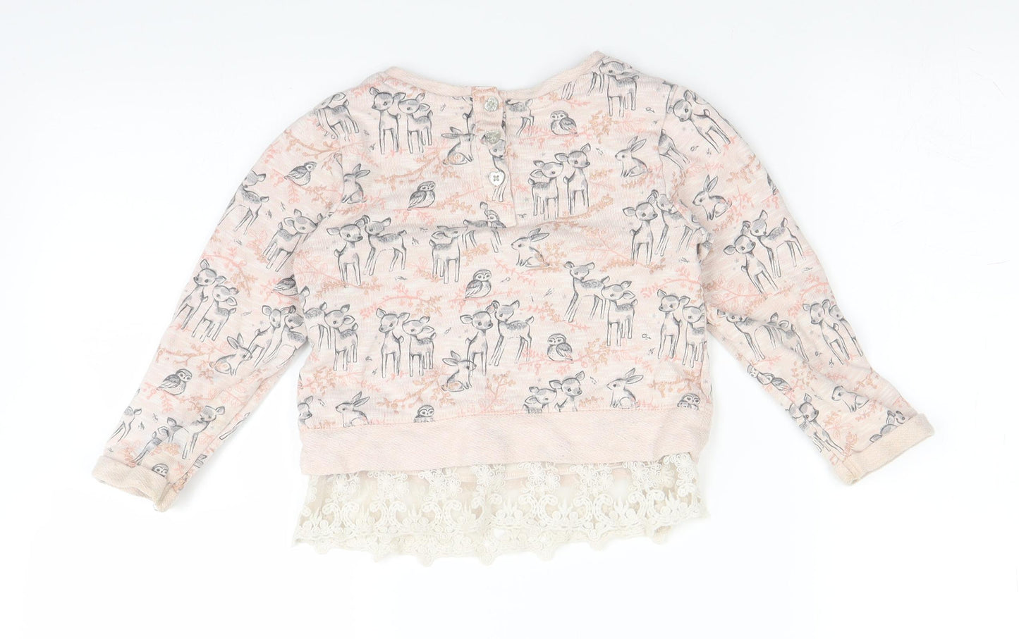 George Girls Pink Animal Print  Pullover Jumper Size 3-4 Years