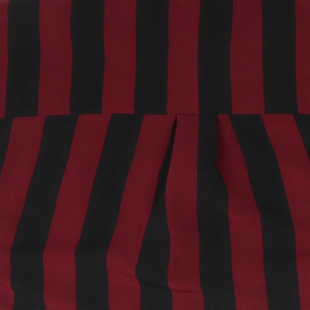 New Look Girls Red Striped  Cropped Button-Up Size 11 Years