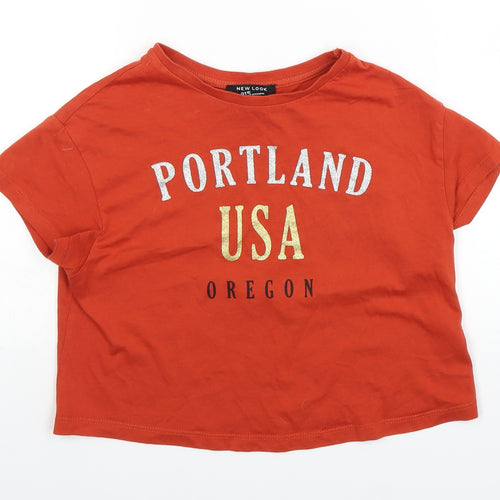 New Look Girls Orange   Basic T-Shirt Size 9 Years