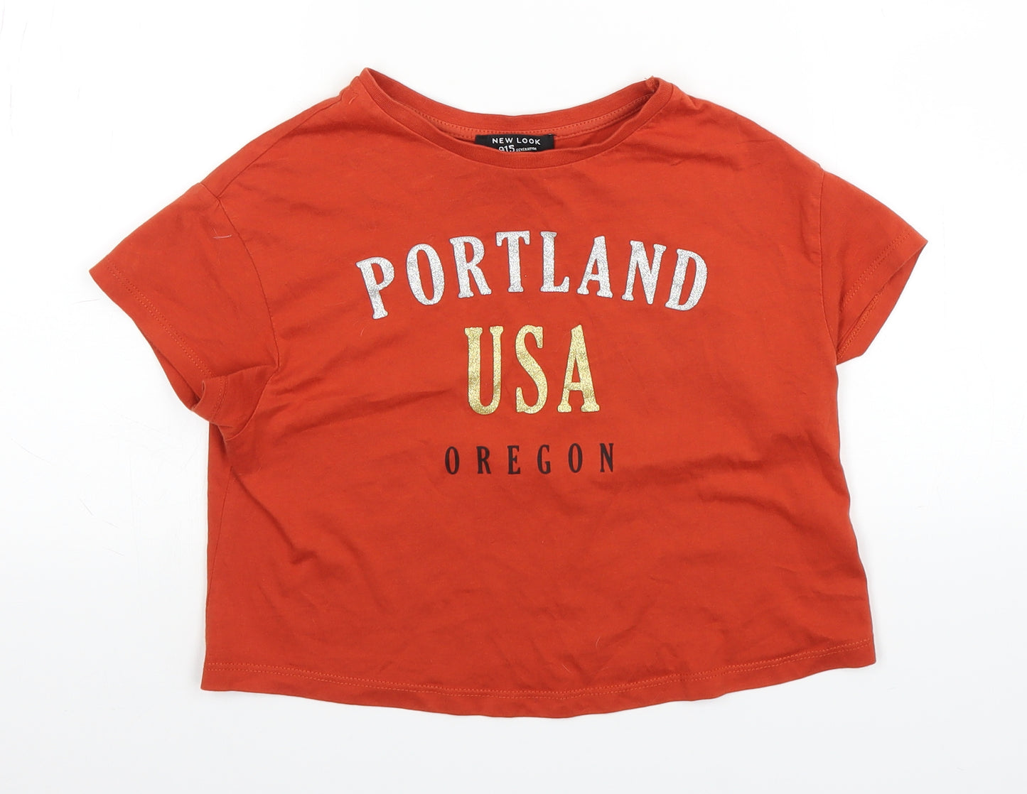 New Look Girls Orange   Basic T-Shirt Size 9 Years