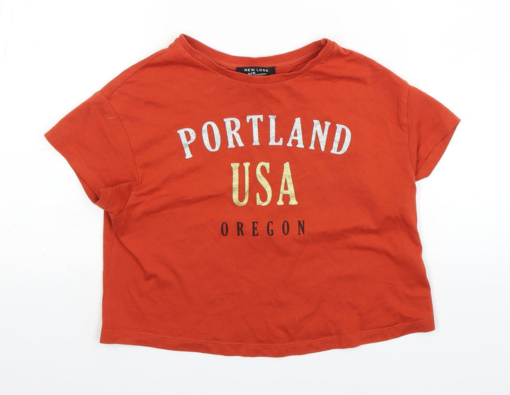 New Look Girls Orange   Basic T-Shirt Size 9 Years