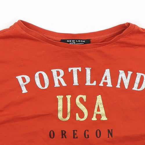 New Look Girls Orange   Basic T-Shirt Size 9 Years