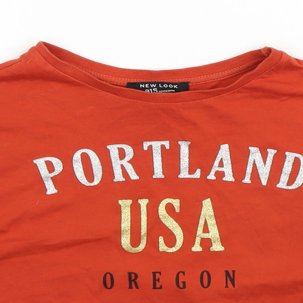 New Look Girls Orange   Basic T-Shirt Size 9 Years