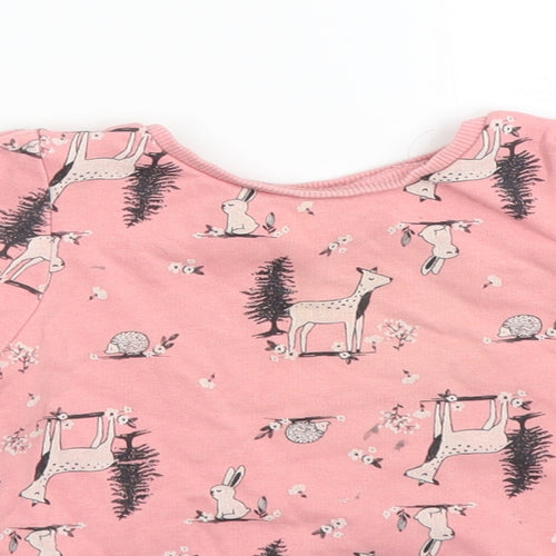 Nutmeg Girls Pink Animal Print  Pullover Jumper Size 3-4 Years