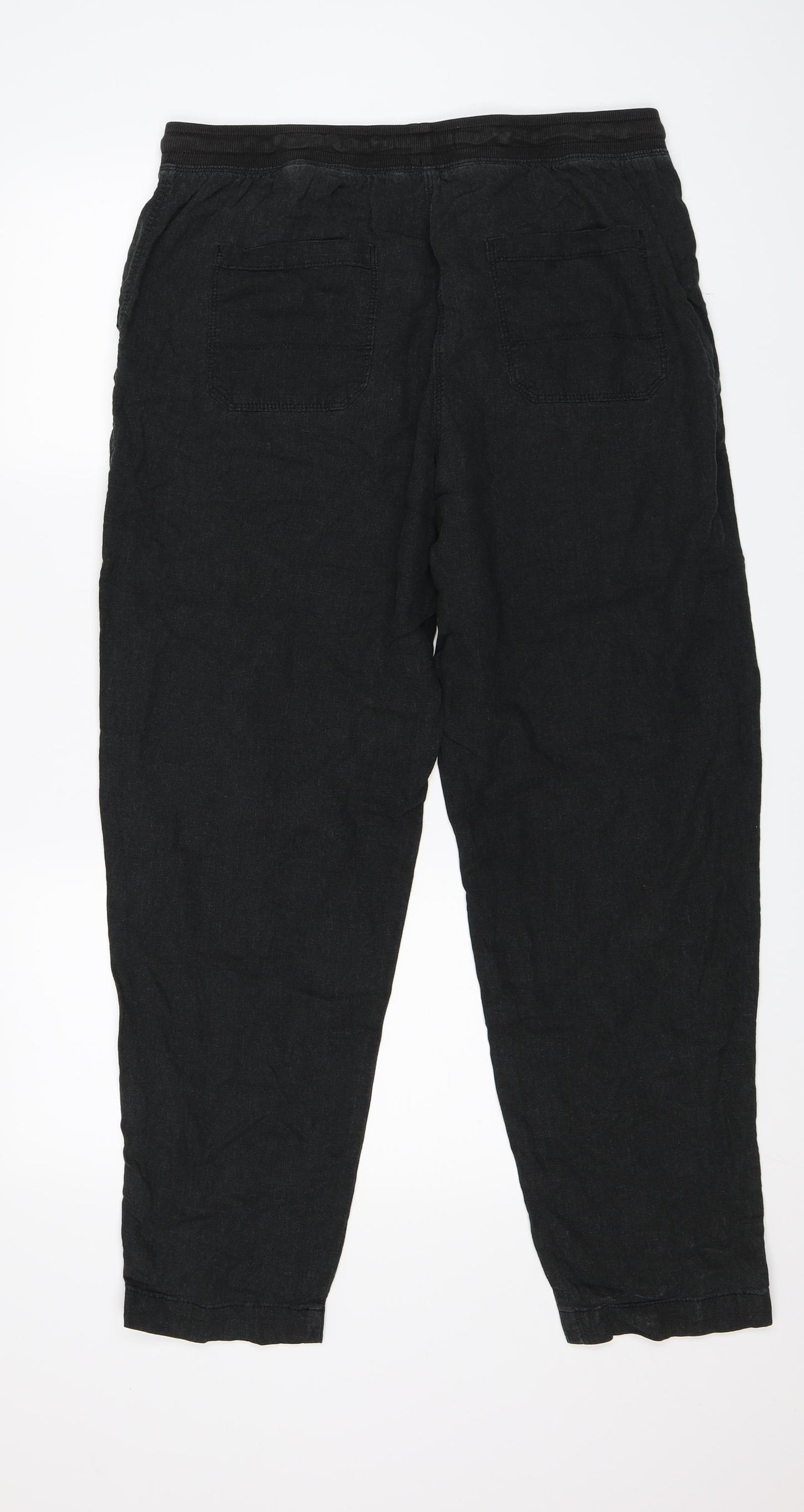 M&S Womens Black   Trousers  Size 14 L28.5 in