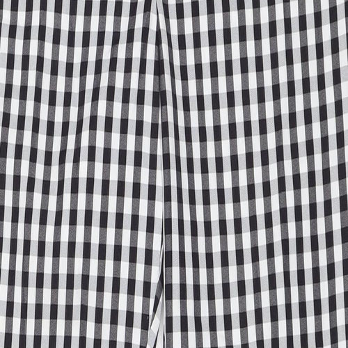 Peacocks Womens Black Check  Trousers  Size 10 L27 in