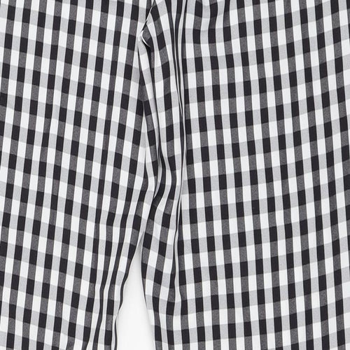 Peacocks Womens Black Check  Trousers  Size 10 L27 in