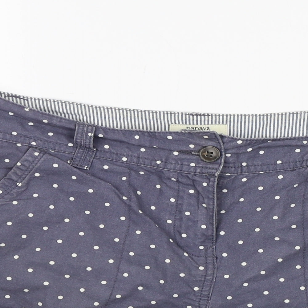 Papaya Womens Blue Polka Dot  Cut-Off Shorts Size 10