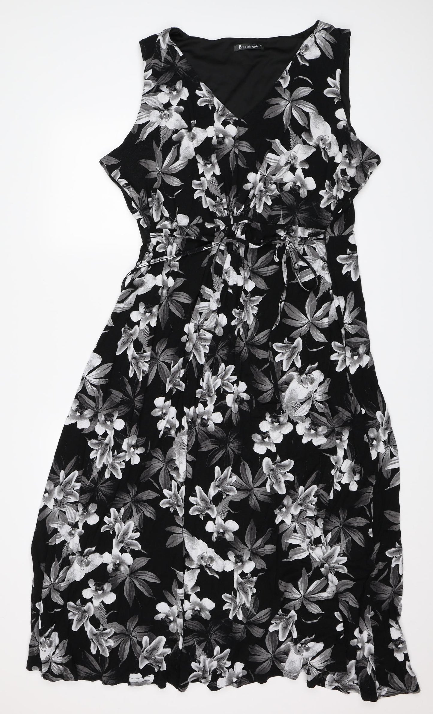Bonmarché Womens Black Floral  Shift  Size 24
